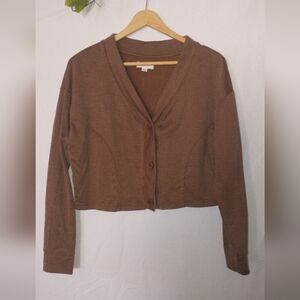 Colsie Brown Women's Crop Top Sweater Soft Cozy For Fall Small